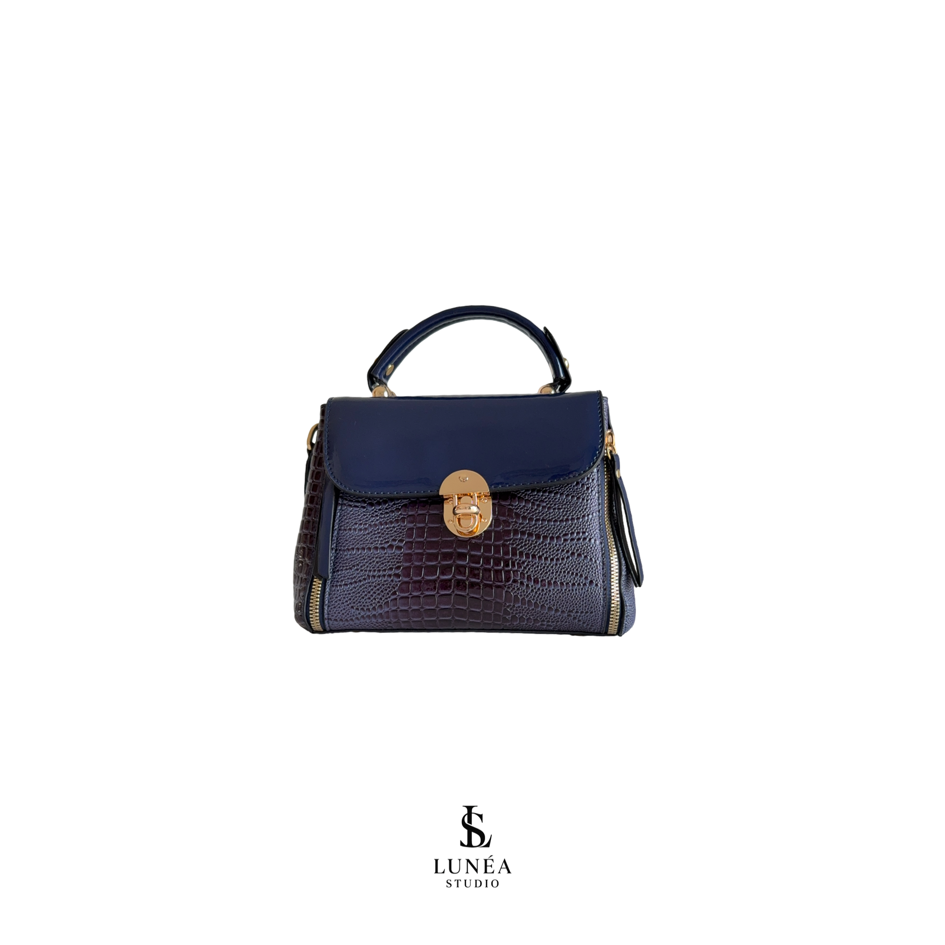 Royal Croc Bag – Königsblaue Kroko-Tasche