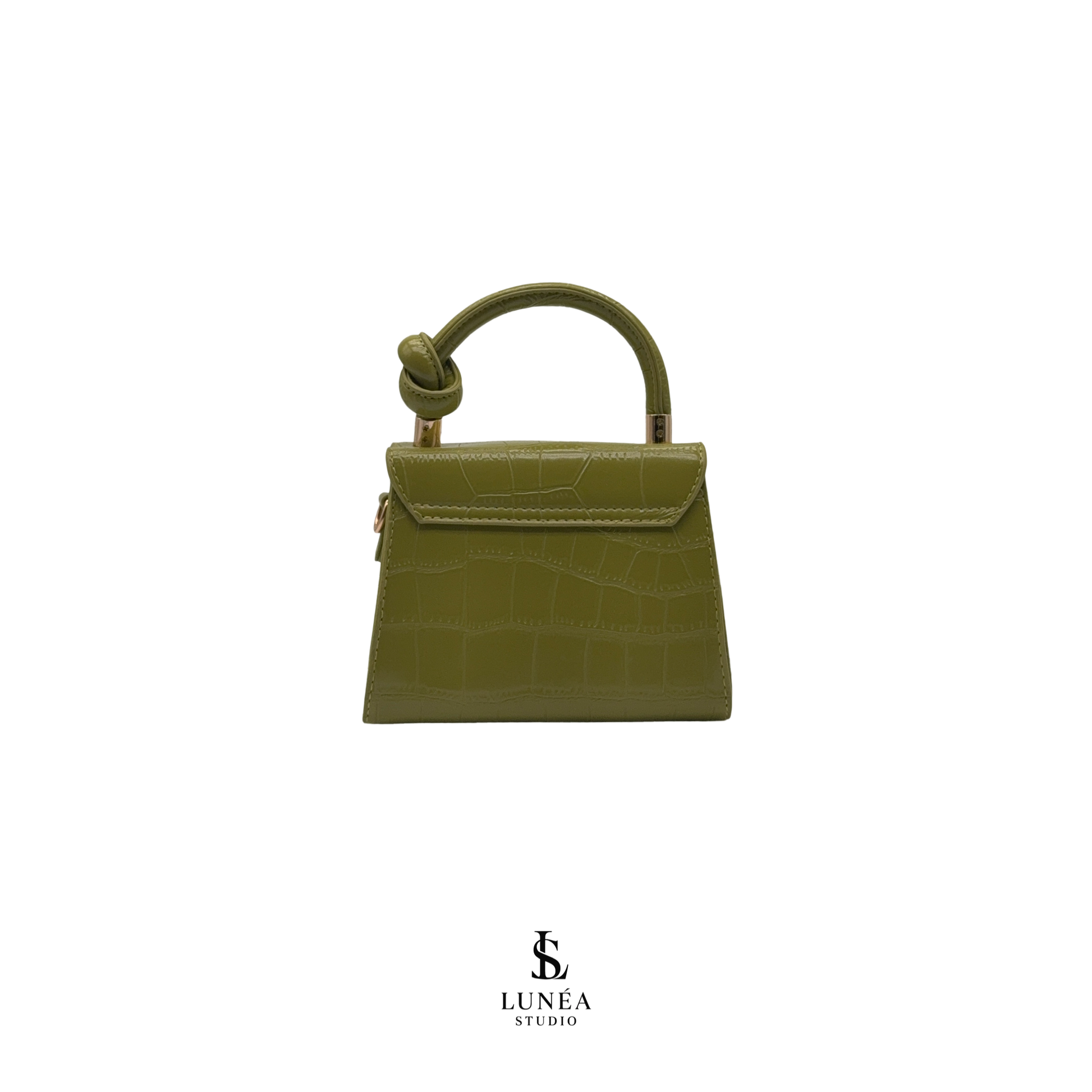 Mini Bag – Limettengrüne Tasche mit Kroko-Prägung