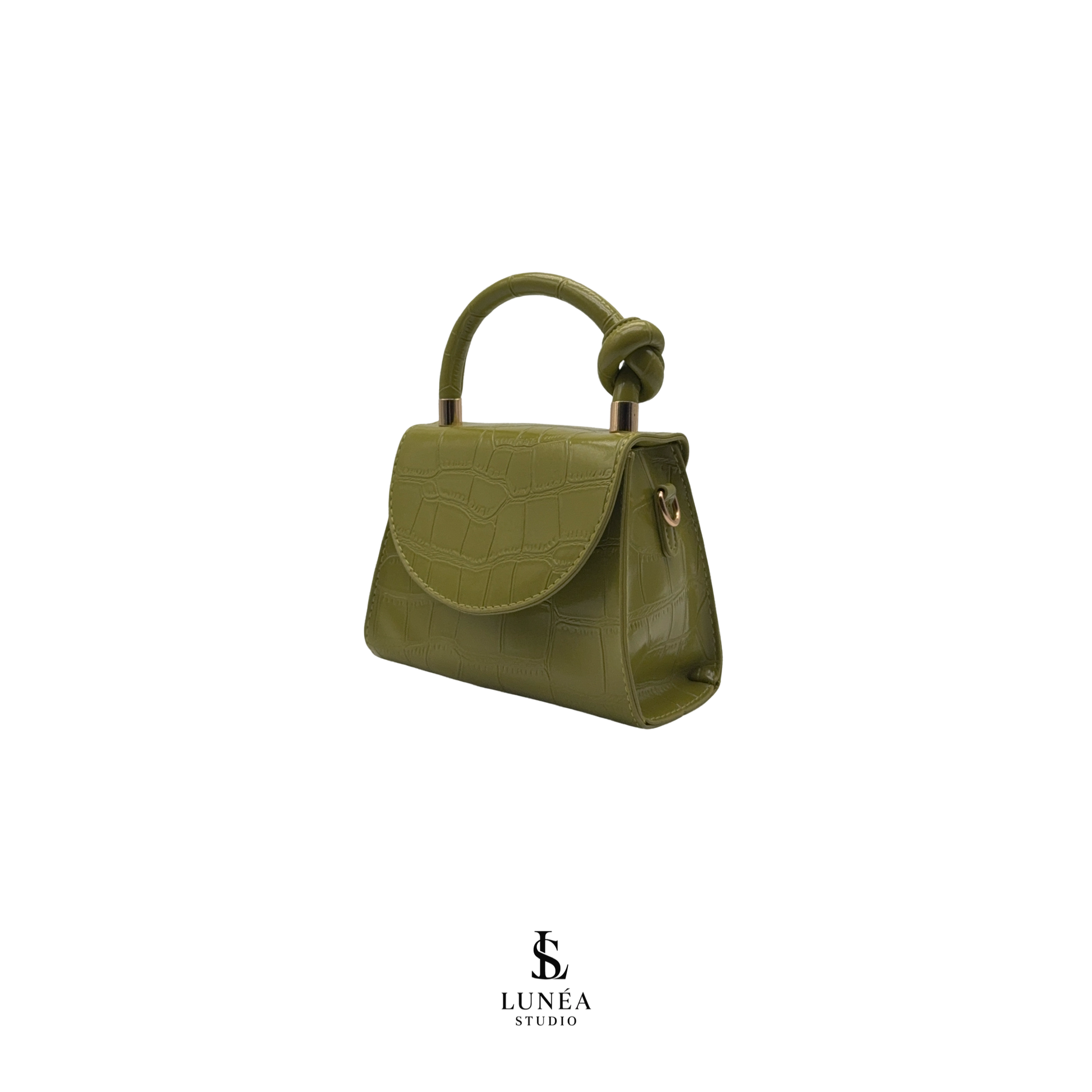 Mini Bag – Limettengrüne Tasche mit Kroko-Prägung