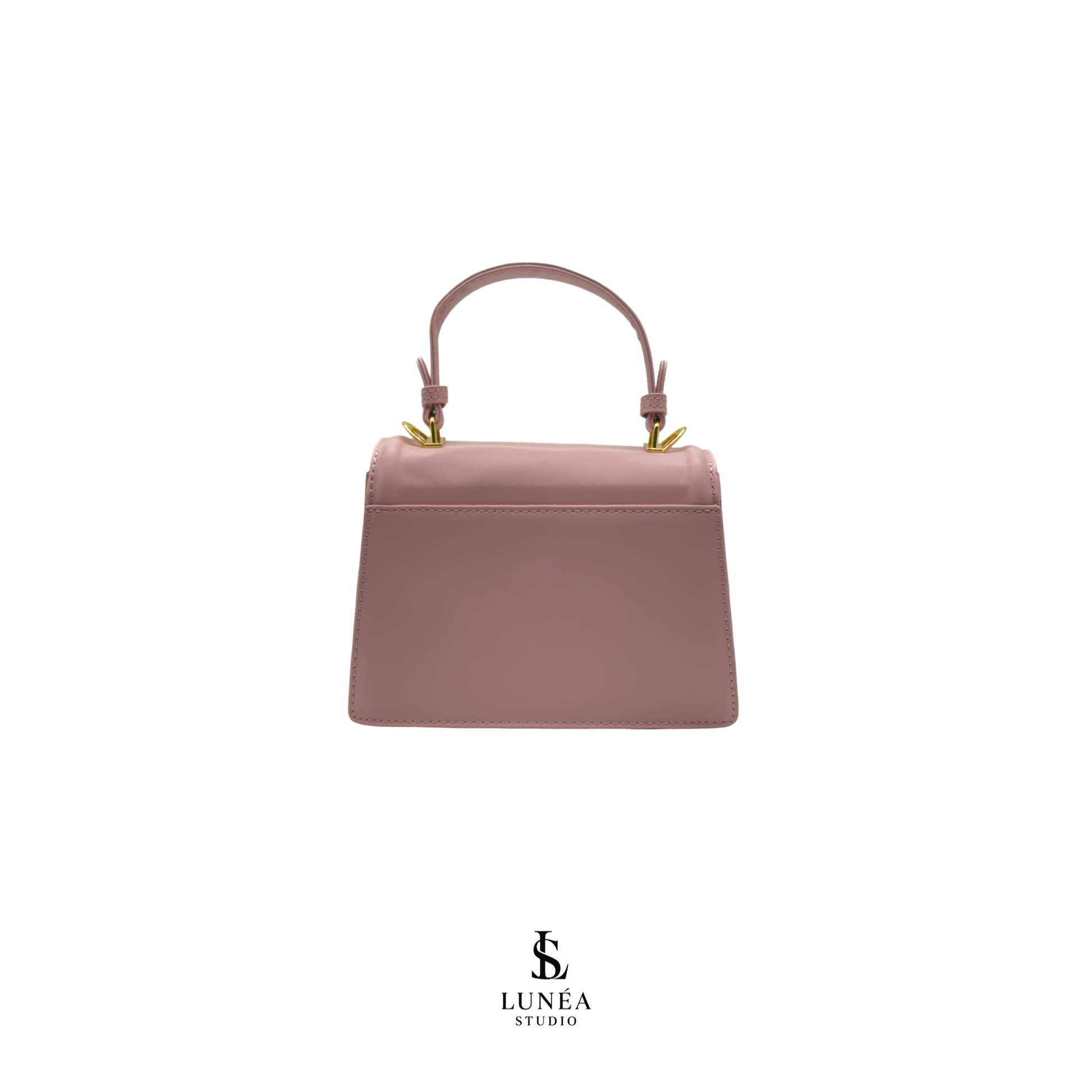 Mini Bag – Elegante vegane Handtasche in Rosé mit Goldschnalle