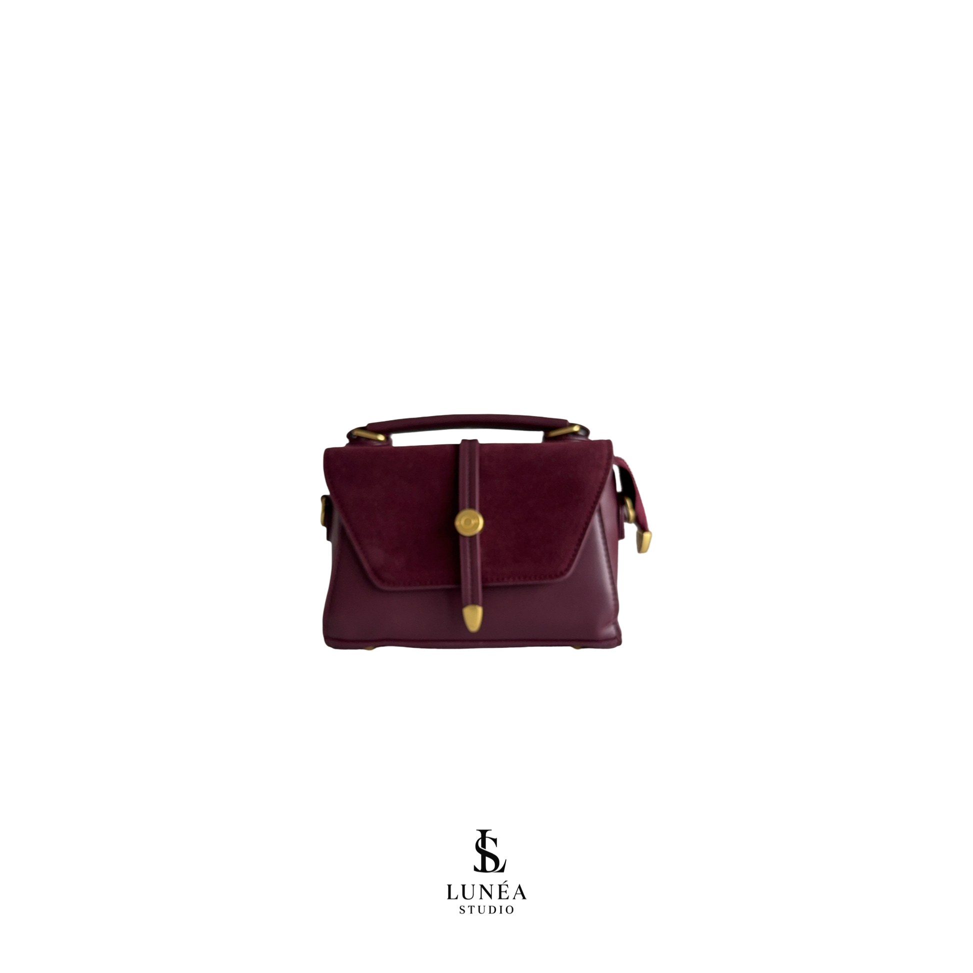 Velvet Mini Bag – Rotweinrote Tasche mit Samtklappe