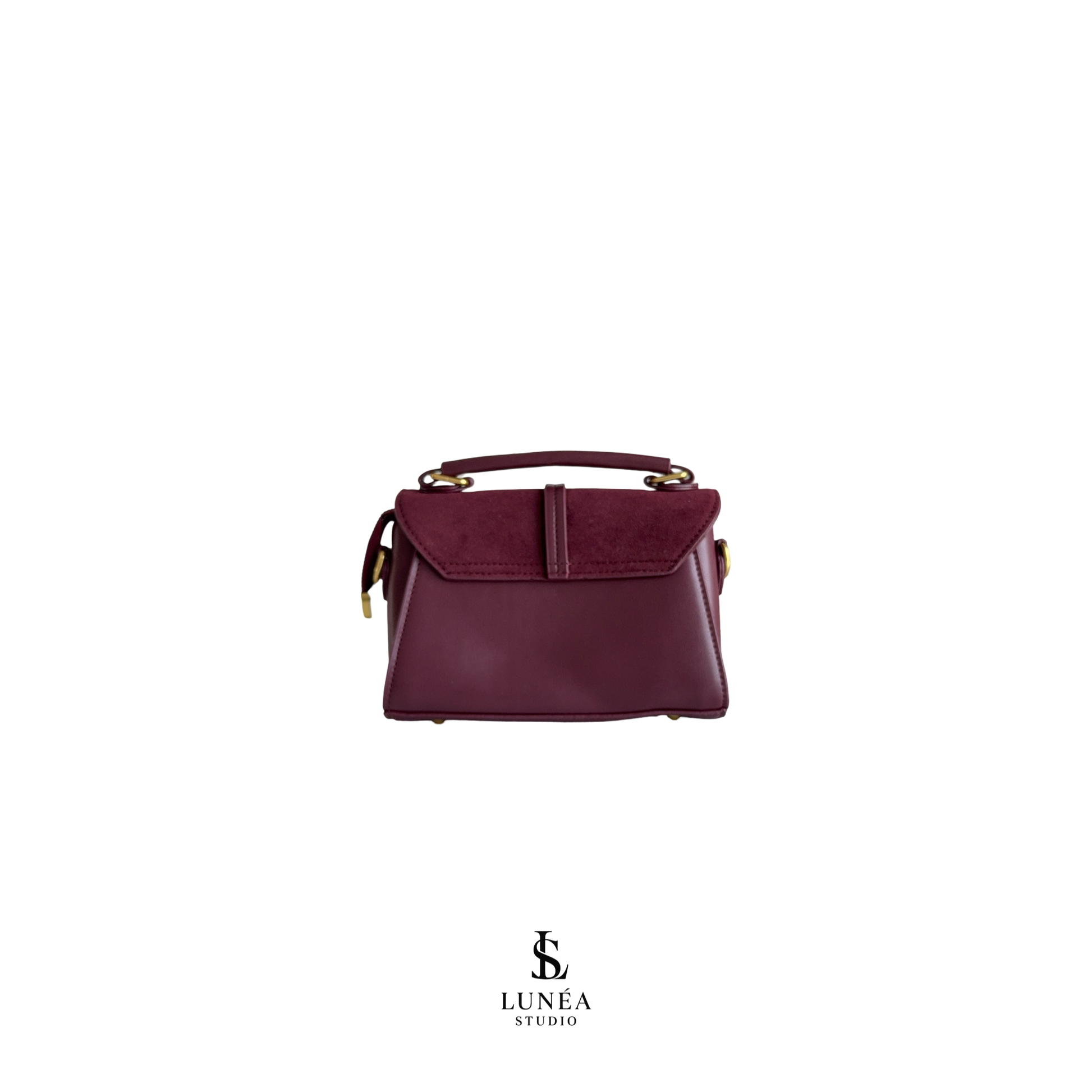 Velvet Mini Bag – Rotweinrote Tasche mit Samtklappe