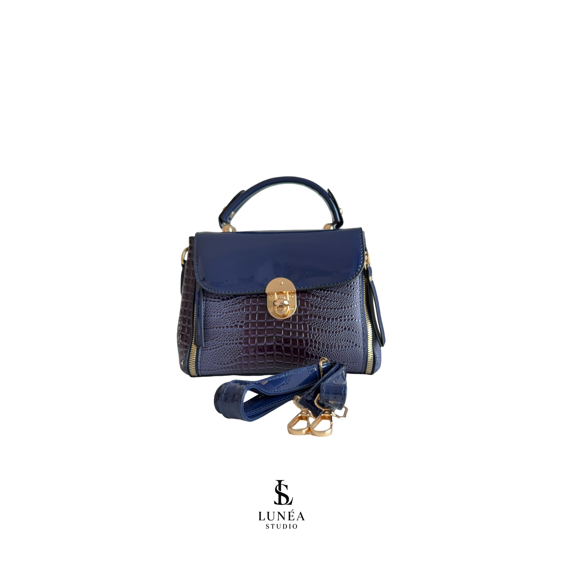 Royal Croc Bag – Königsblaue Kroko-Tasche