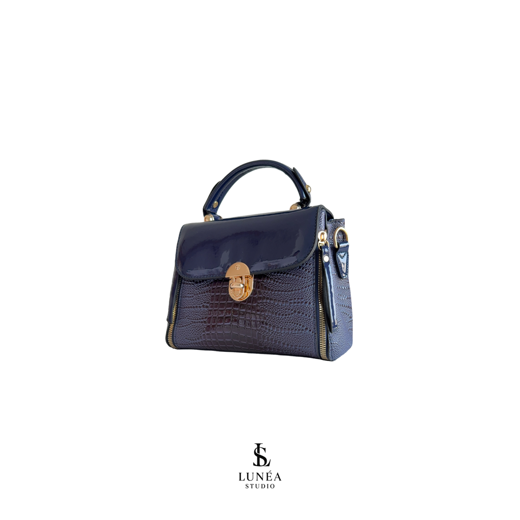 Royal Croc Bag – Königsblaue Kroko-Tasche