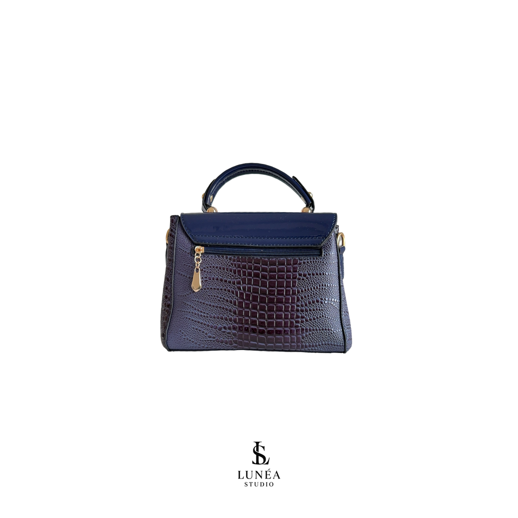 Royal Croc Bag – Königsblaue Kroko-Tasche