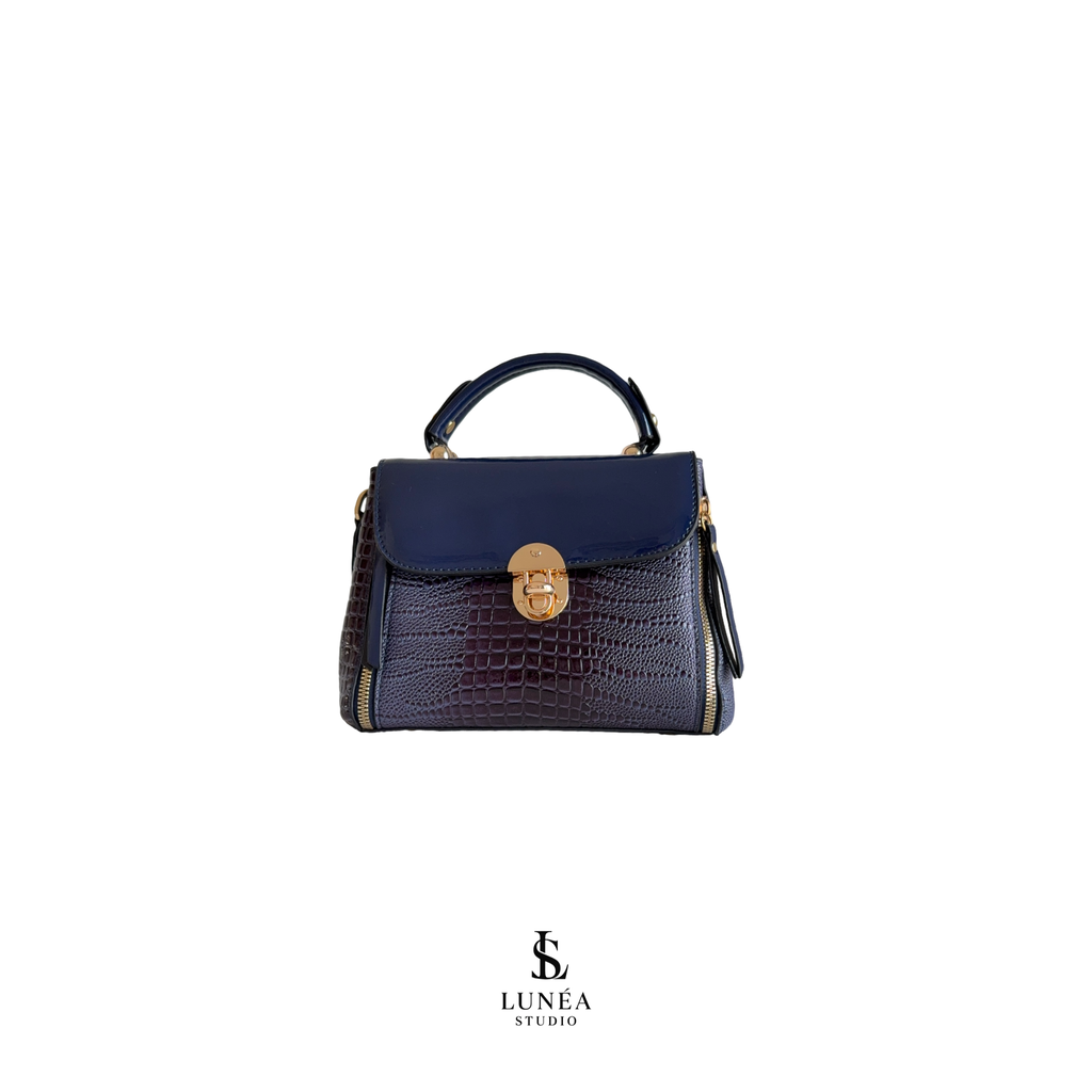 Royal Croc Bag – Königsblaue Kroko-Tasche
