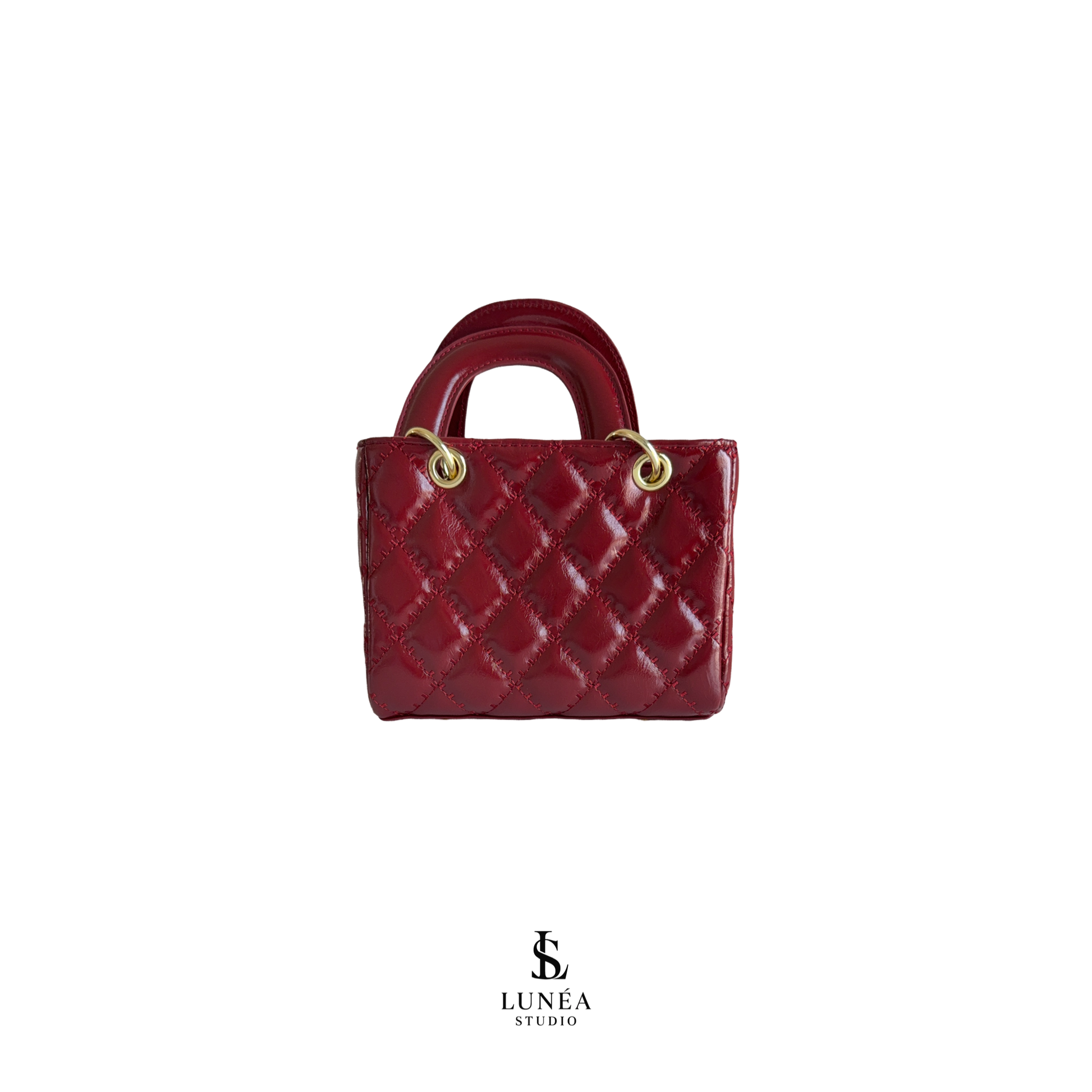 Charm Mini Bag – Burgund mit Tuch & goldenem Schlüsselanhänger
