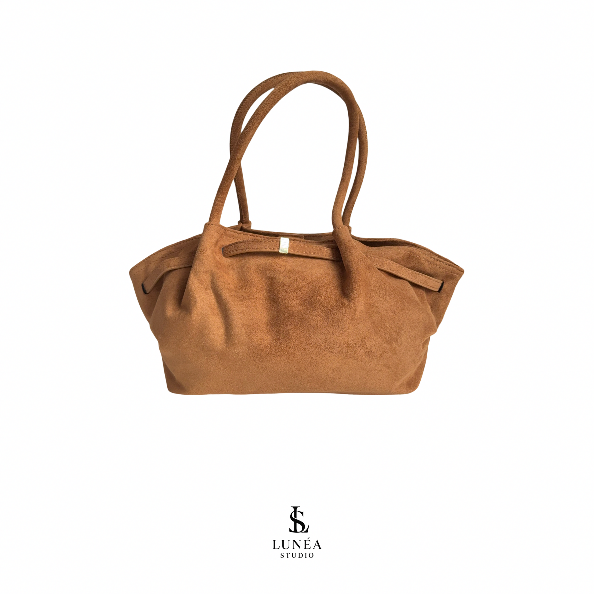 Vintage Tote – Tasche aus Kunstwildleder in Cognac