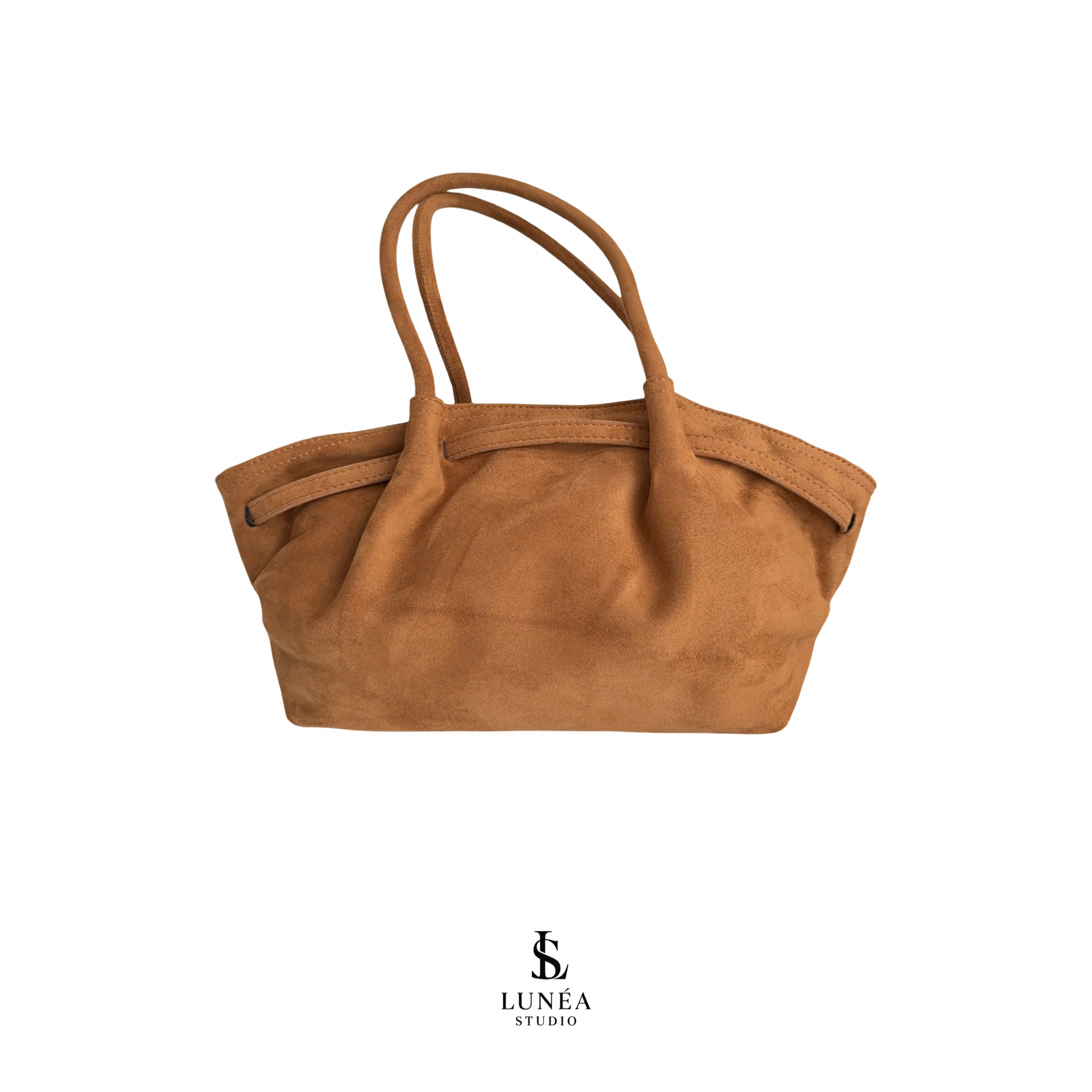 Vintage Tote – Tasche aus Kunstwildleder in Cognac