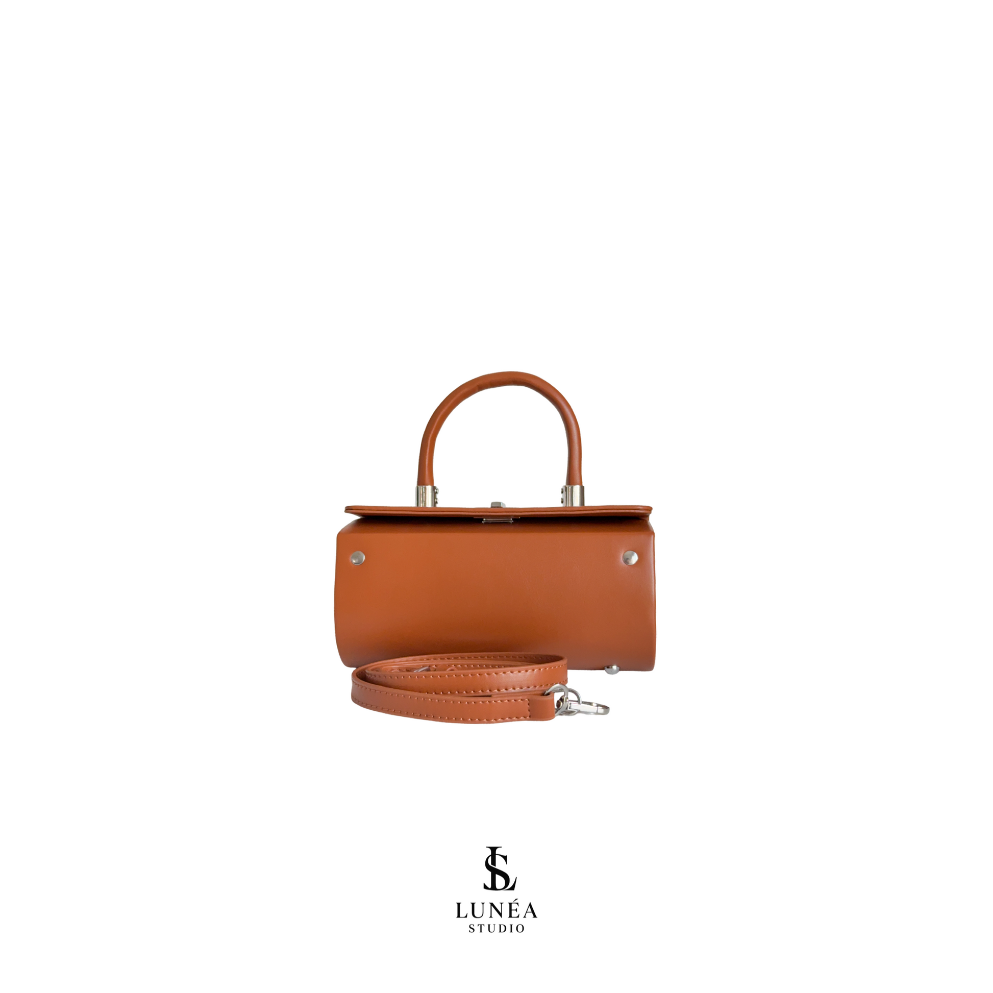Mini Box Bag in Cognac